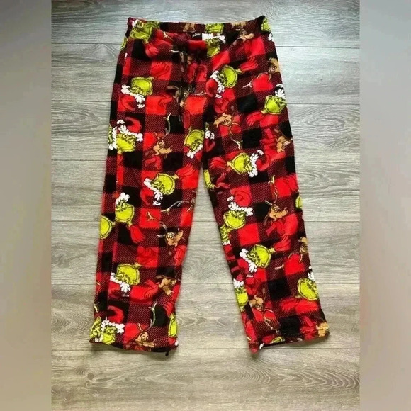Dr. Seuss The Grinch Fleece Red Holiday Christmas Pajama Pants Men’s Size XL - Picture 1 of 6